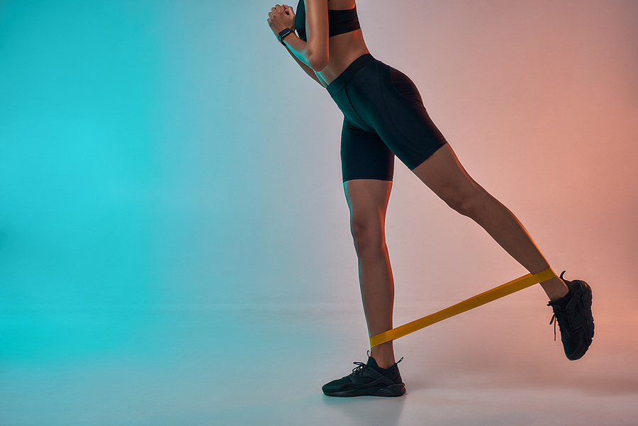 Resistance band glute exercises