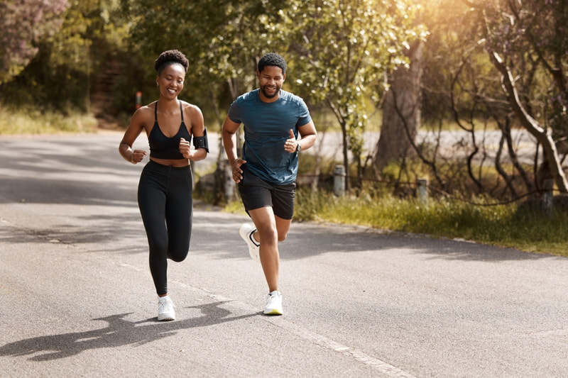 Couple running