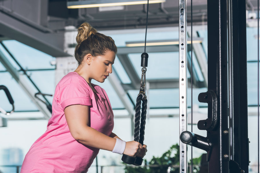 Plus Size Lady Exercising