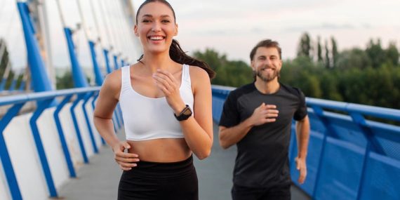 Happy Couple Running