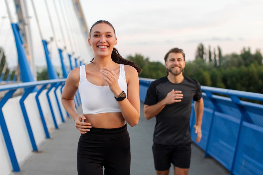 Happy Couple Running